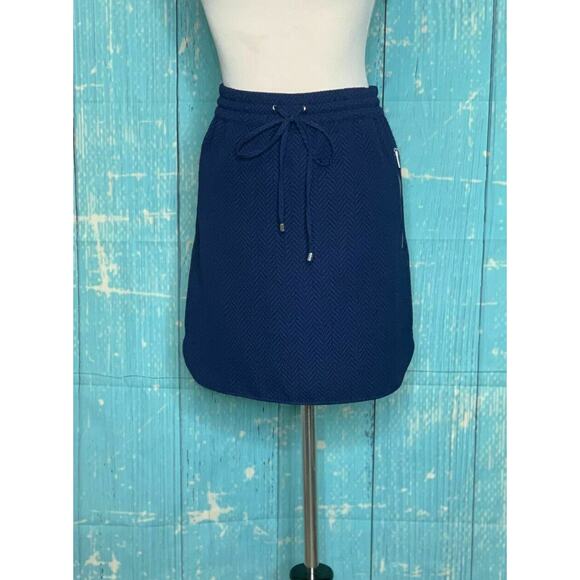 Calvin Klein Blue  Elastic Waist Tie Pull On Mini Skirt XS - Picture 6 of 11